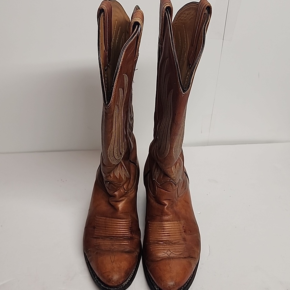 Tony Lama Cats Paw Vintage brown leather cowboy boots sz 8M/9.5W UNISEX YeeHaw!! - Picture 2 of 11